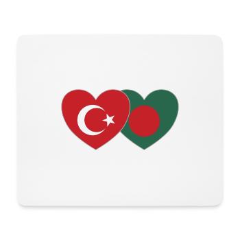 Türkei Bangladesch Flagge Herz - Mousepad (Querformat) - Weiß - Vorne