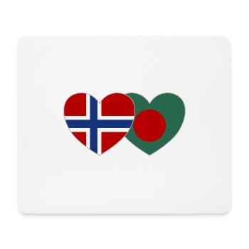 Norwegen Bangladesch Flagge Herz - Mousepad (Querformat) - Weiß - Vorne