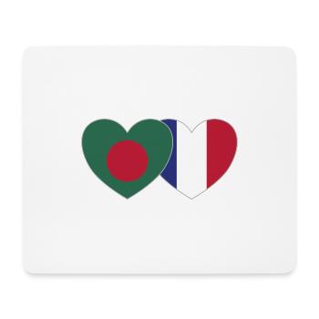Bangladesch Frankreich Flagge Herz - Mousepad (Querformat) - Weiß - Vorne