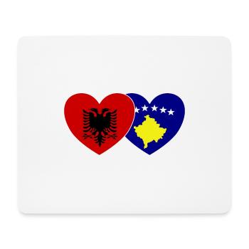 Albanie Kosovo Flag Heart - Tapis de souris (format paysage) - blanc - Devant