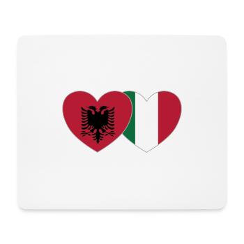 Albania Italy Flag Heart - Mouse Pad (horizontal) - white - Front