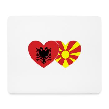 Albanien Mazedonien Flagge Herz - Mousepad (Querformat) - Weiß - Vorne