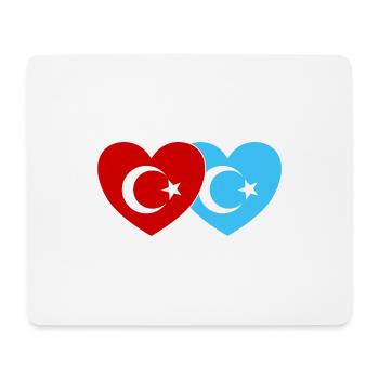 Turquie Cœur du drapeau ouïghour - Tapis de souris (format paysage) - blanc - Devant