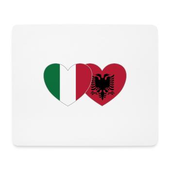 Italien Albanien Flagge Herz - Mousepad (Querformat) - Weiß - Vorne