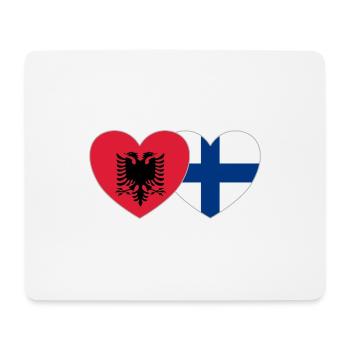 Albania Finland Flag Heart - Mouse Pad (horizontal) - white - Front