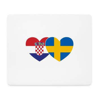 Kroatien Schweden Flagge Herz - Mousepad (Querformat) - Weiß - Vorne