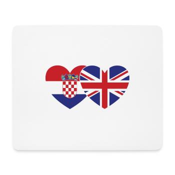 Croatia England Flag Heart - Mouse Pad (horizontal) - white - Front