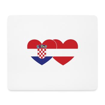 Croatia Austria Flag Heart - Mouse Pad (horizontal) - white - Front