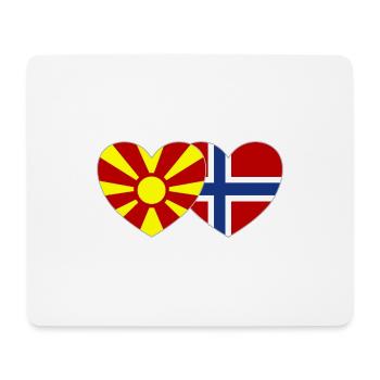 Macédoine Norvège Flag Coeur - Tapis de souris (format paysage) - blanc - Devant