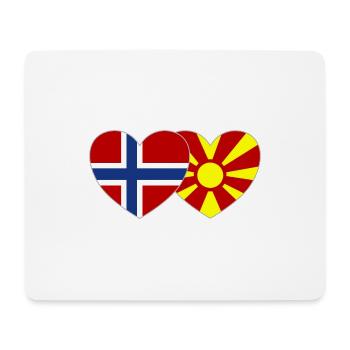 Norway Macedonia Flag Heart - Mouse Pad (horizontal) - white - Front