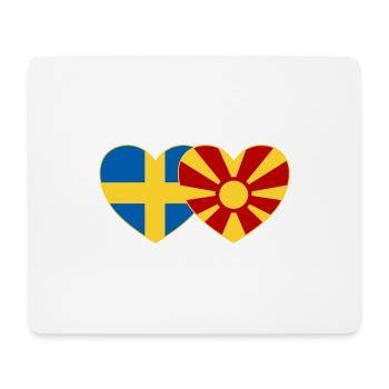 Suède Macédoine Drapeau Coeur - Tapis de souris (format paysage) - blanc - Devant