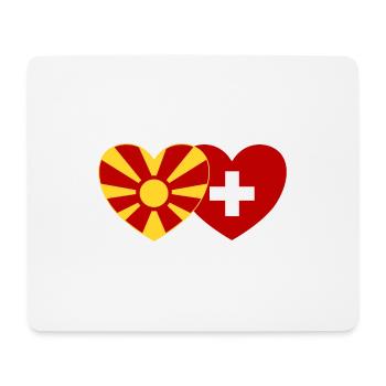 Mazedonien Schweiz Flagge Herz - Mousepad (Querformat) - Weiß - Vorne