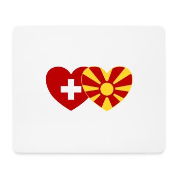 Schweiz Mazedonien Flagge Herz - Mousepad (Querformat) - Weiß - Vorne