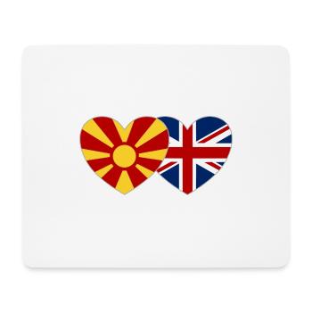 Mazedonien England Flagge Herz - Mousepad (Querformat) - Weiß - Vorne
