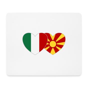 Italie Macédoine Drapeau Coeur - Tapis de souris (format paysage) - blanc - Devant