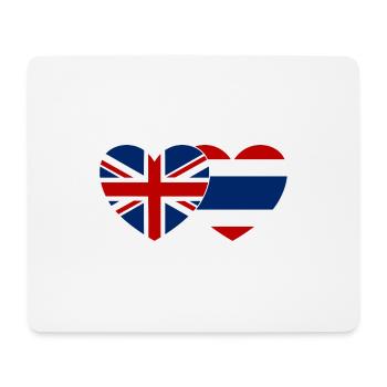 England Thailand Flagge Herz - Mousepad (Querformat) - Weiß - Vorne