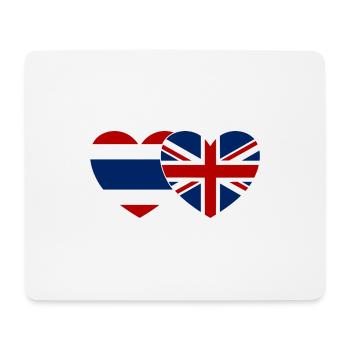 Thailand England Flag Heart - Mouse Pad (horizontal) - white - Front
