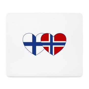 Finlande Norvège Flag Coeur - Tapis de souris (format paysage) - blanc - Devant