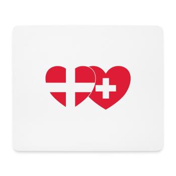 Dänemark Schweiz Flagge Herz - Mousepad (Querformat) - Weiß - Vorne