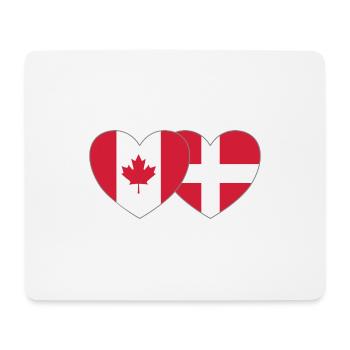 Cœur de drapeau du Danemark Canada - Tapis de souris (format paysage) - blanc - Devant