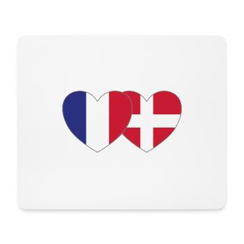 Drapeau France Danemark Coeur - Tapis de souris (format paysage) - blanc - Devant