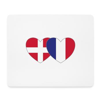 Danemark France Flag Coeur - Tapis de souris (format paysage) - blanc - Devant