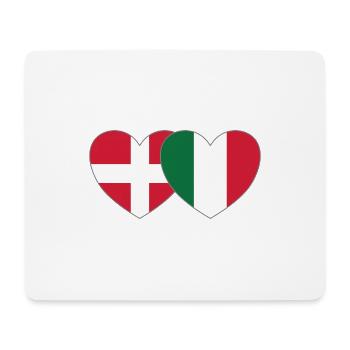 Dänemark Italien Flagge Herz - Mousepad (Querformat) - Weiß - Vorne