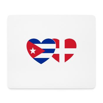 Kuba Dänemark Flagge Herz - Mousepad (Querformat) - Weiß - Vorne