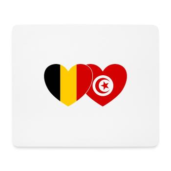 Belgien Tunesien Flagge Herz - Mousepad (Querformat) - Weiß - Vorne