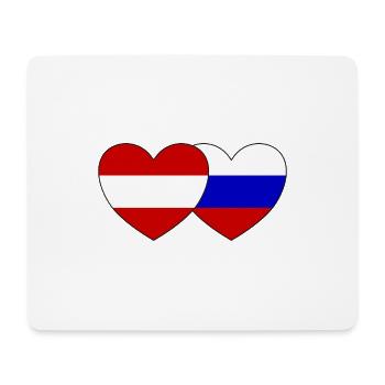 Austria Russia Flag Heart - Mouse Pad (horizontal) - white - Front