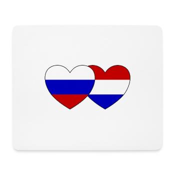 Russie Drapeau Hollande Coeur - Tapis de souris (format paysage) - blanc - Devant