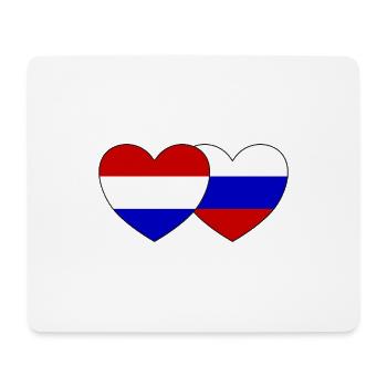 Cœur de drapeau de la Hollande Russie - Tapis de souris (format paysage) - blanc - Devant