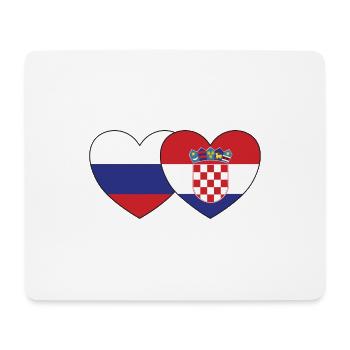 Russland Kroatien Flagge Herz - Mousepad (Querformat) - Weiß - Vorne