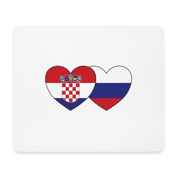 Kroatien Russland Flagge Herz - Mousepad (Querformat) - Weiß - Vorne