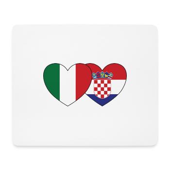 Italy Croatia Flag Heart - Mouse Pad (horizontal) - white - Front