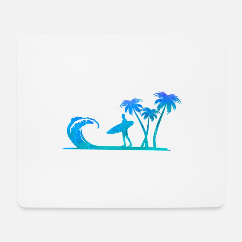Surfer am Meer - Mousepad (Querformat) - Weiß