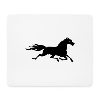 Hengst / Stallion (1c) - Mousepad (Querformat) - Weiß - Vorne