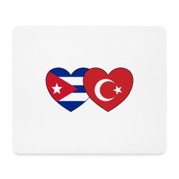 Cuba Turkey Flag Heart - Mouse Pad (horizontal) - white - Front