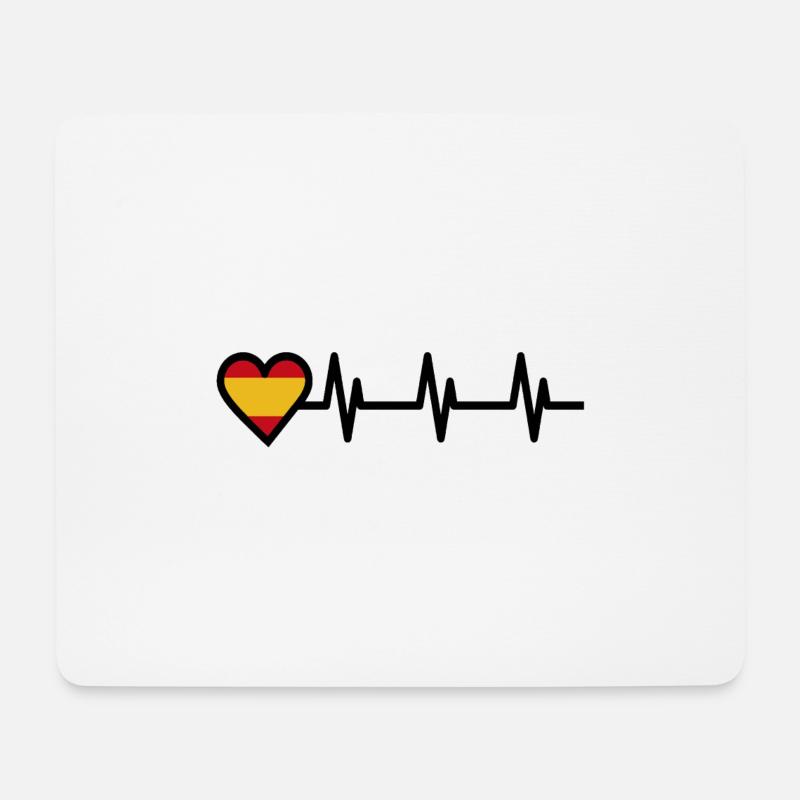 Electrocardiogramm Herz Spanien - Mousepad (Querformat) - Weiß