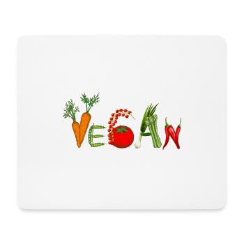 Vegan - Tapis de souris (format paysage) - blanc - Devant