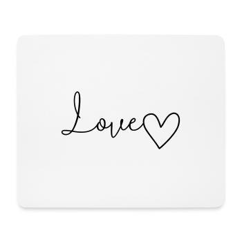 Love lettering with heart - Mouse Pad (horizontal) - white - Front