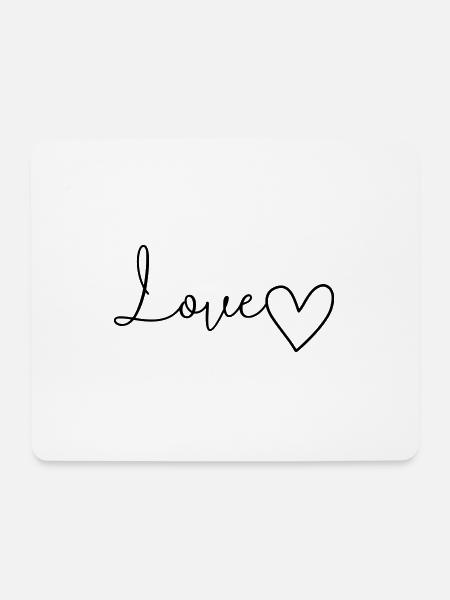 Love Schriftzug mit Herz - Mousepad (Querformat) - Weiß
