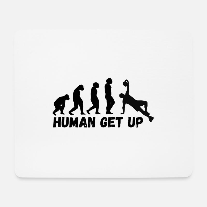 Human Get Up Kettlebell - Mousepad (Querformat) - Weiß