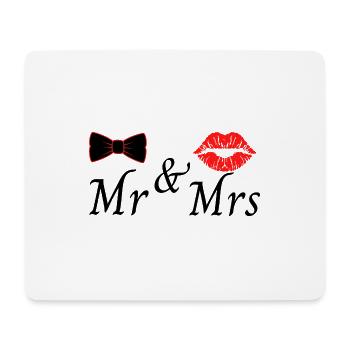 Mr & Mrs - Tapis de souris (format paysage) - blanc - Devant