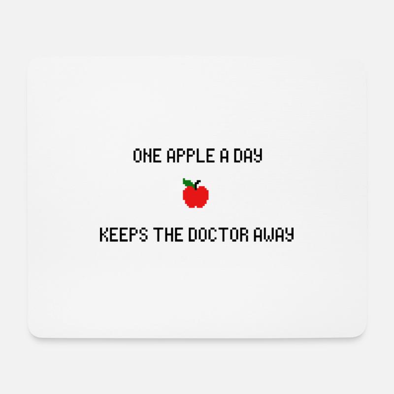 One Apple A Day 8-Bit - Mousepad (Querformat) - Weiß
