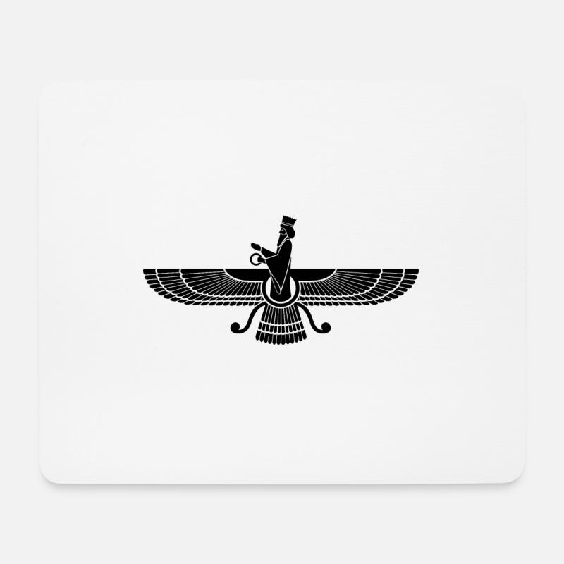 Wappen Geschenk Faravahar Zoroastrismus Symbol - Mousepad (Querformat) - Weiß