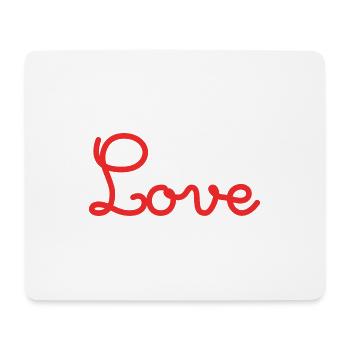 HERZ. HERZ. VALENTINSTAG. LIEBE. LIEBE. PAAR. - Mousepad (Querformat) - Weiß - Vorne