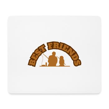 Best Friends Father With Daugher Fishing Brown - Mousepad (Querformat) - Weiß - Vorne
