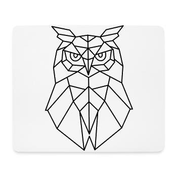 Chouette oiseau forêt idée cadeau animal nature géométrie - Tapis de souris (format paysage) - blanc - Devant