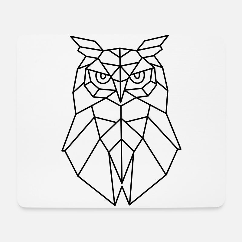 Eule Vogel Wald Geschenk Idee Tier Natur Geometrie - Mousepad (Querformat) - Weiß